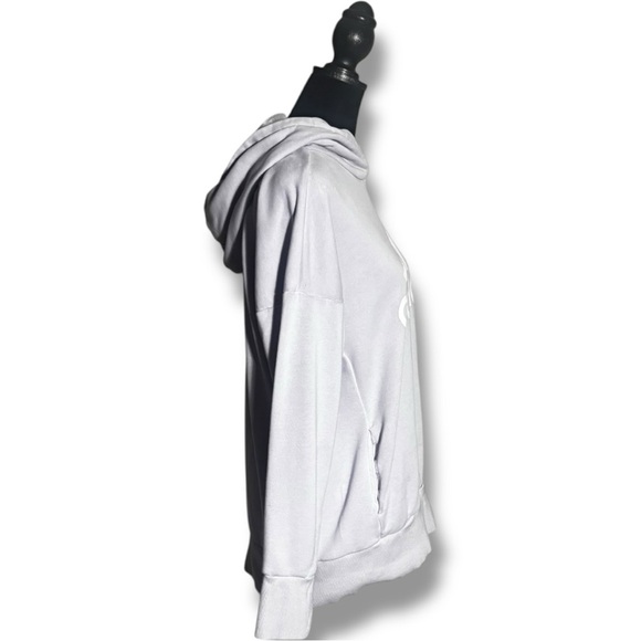 Adidas Women’s Light Gray/Lavender Fitted Sporty Long SleeveHoodie - Picture 6 of 16